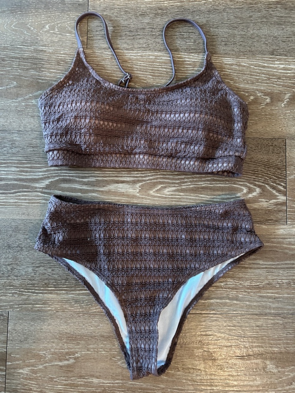 textured bikini set
